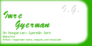 imre gyerman business card