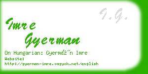 imre gyerman business card